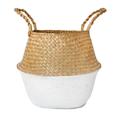 Rattan Basket Dipped White (Weave)