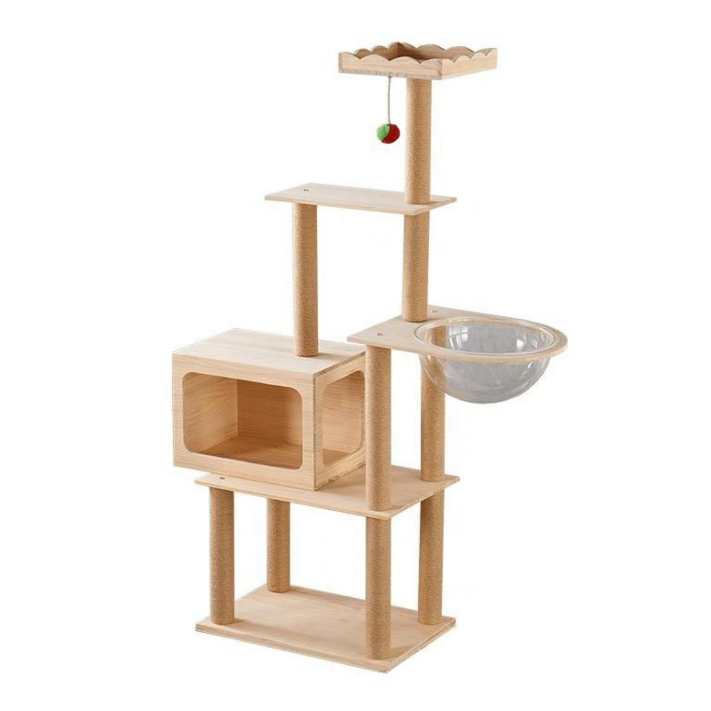 Wood and Sisal Cat Condo (161cm)