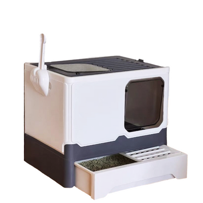 Foldable Enclosed Litter Box with Drawer (45cm)