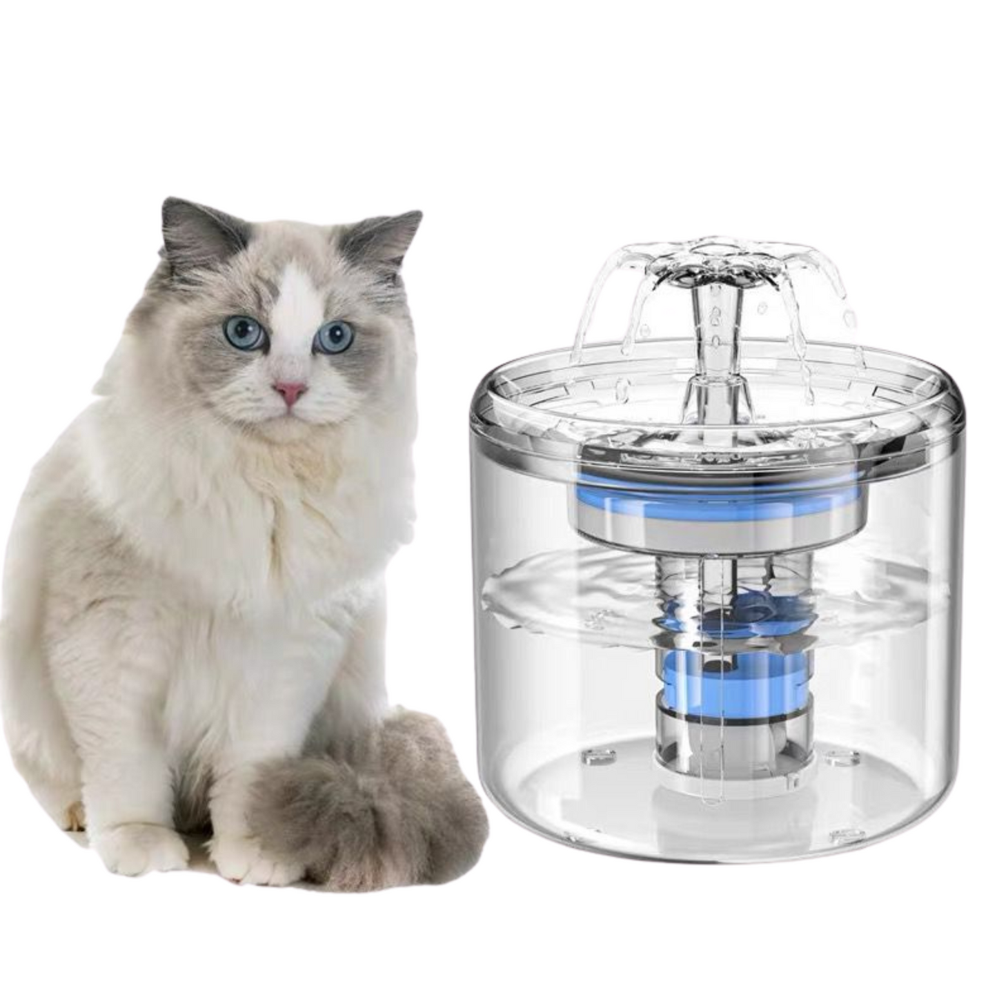 Water Fountain with LED - Transparent (2.6L)