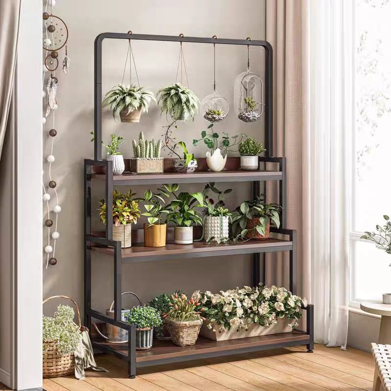 3-Tier Plant Rack Brown 160cm Height