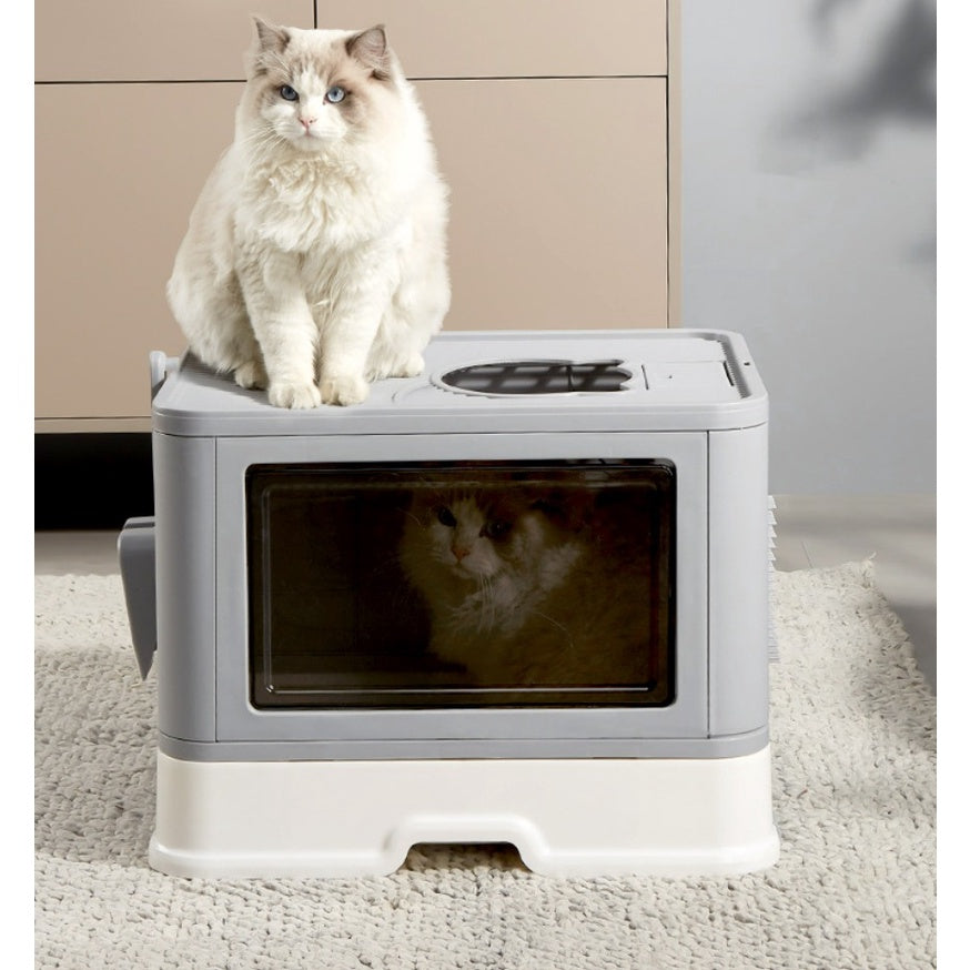 Foldable Top Entrance Litter Box with Drawer(41cm)