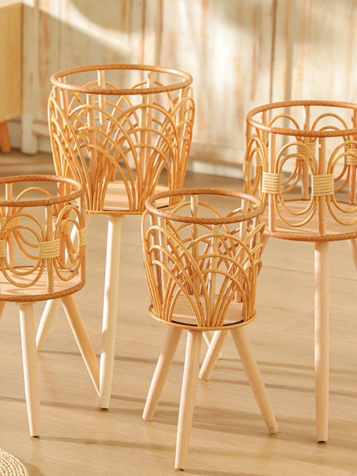 Nordic Bamboo Basket With Stand