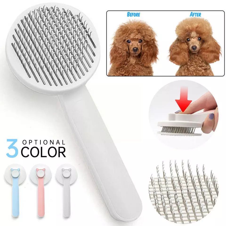 Pet Smoothing Brush (with cat head button)