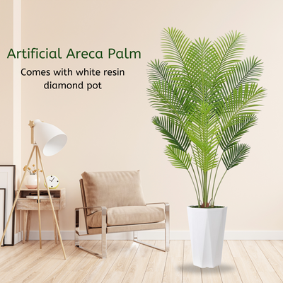 Artificial Areca Palm - Fake Plants Palm Tree Faux Tropical Palm Potted