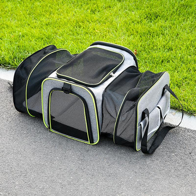 Extendable Mesh Shoulder Pet Carrier Bag - Green