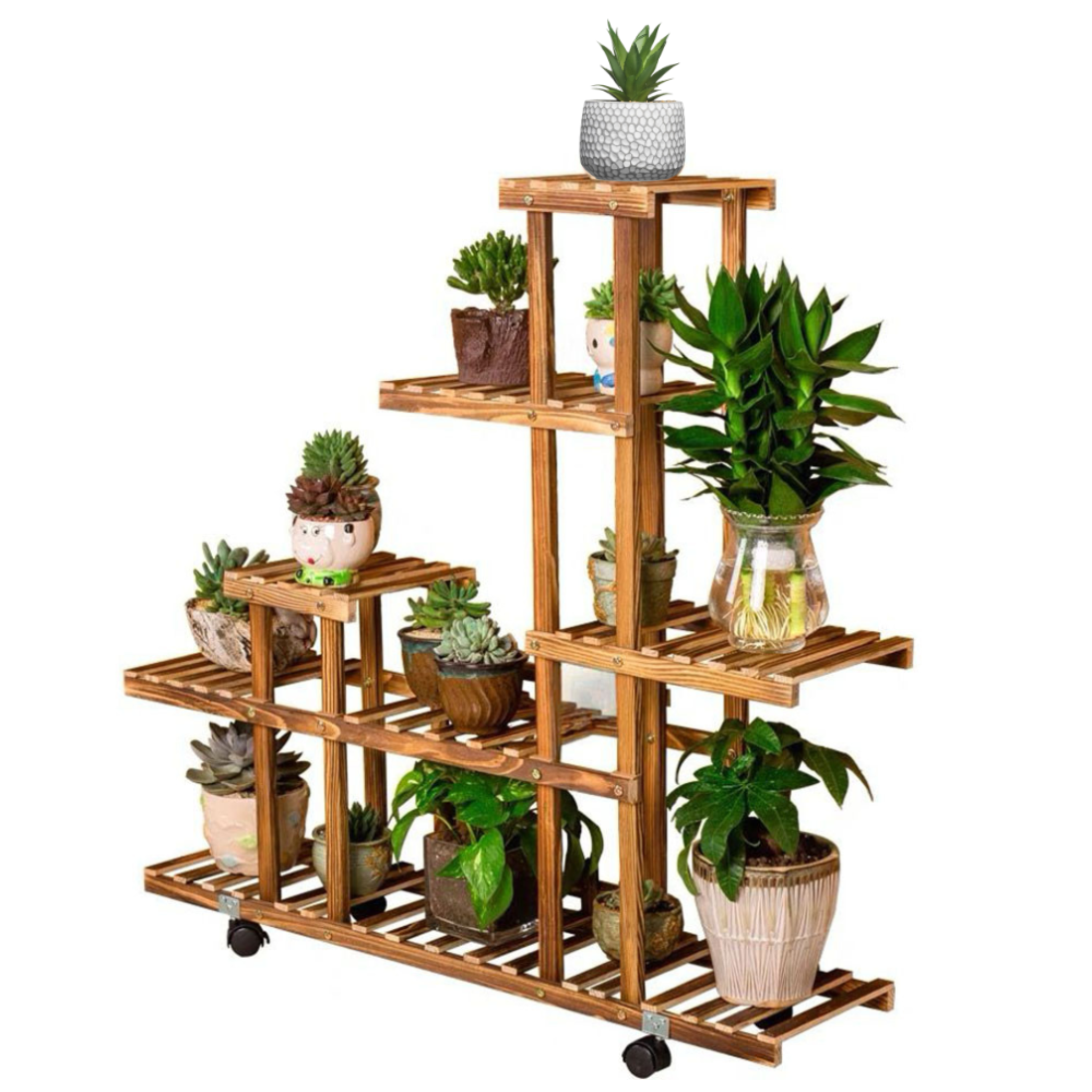 Botanical Rack Multi-layer Plant Rack With Wheels 97cm Tall