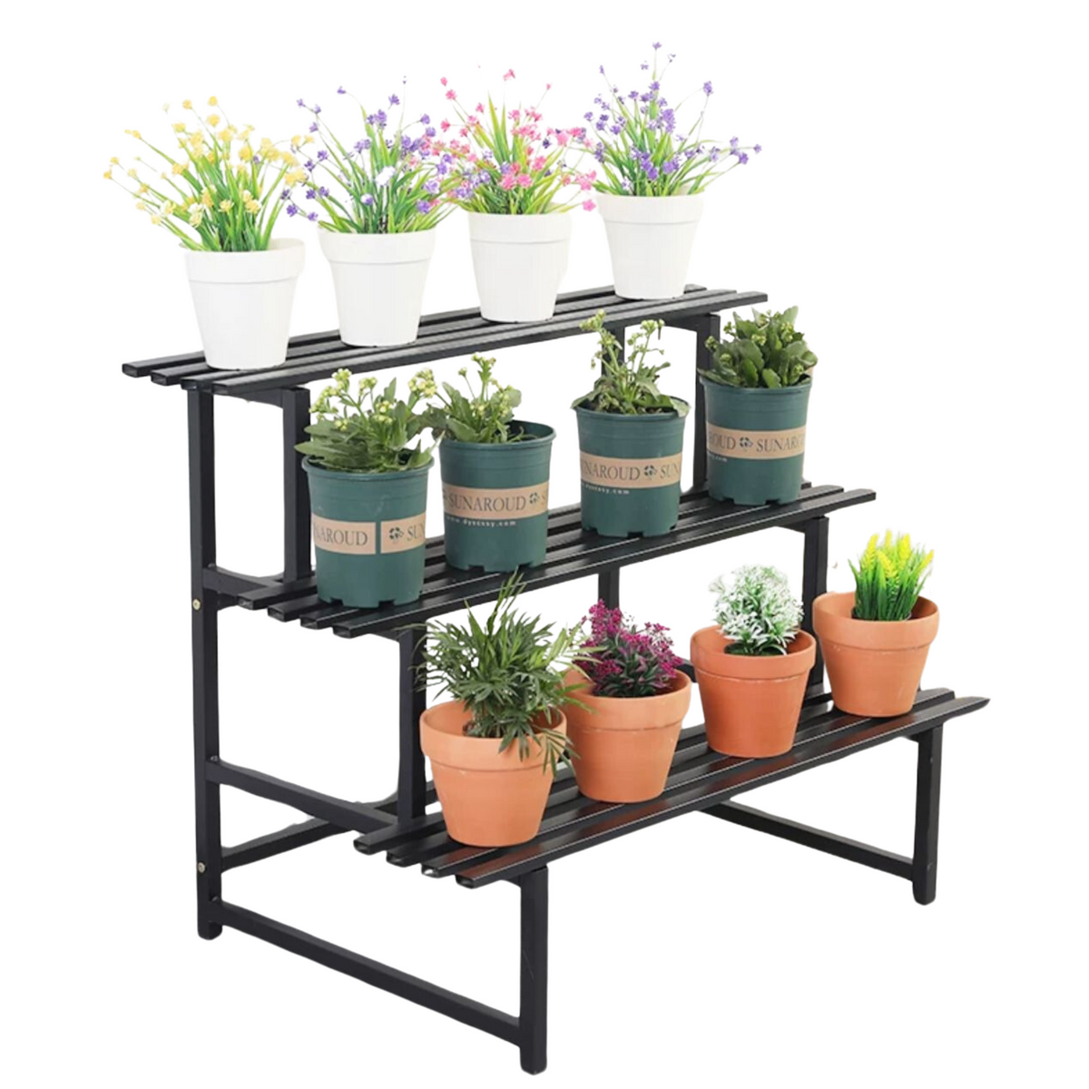 Vendor Plant Rack Stainless Steel Plant Rack Black 3 Tier