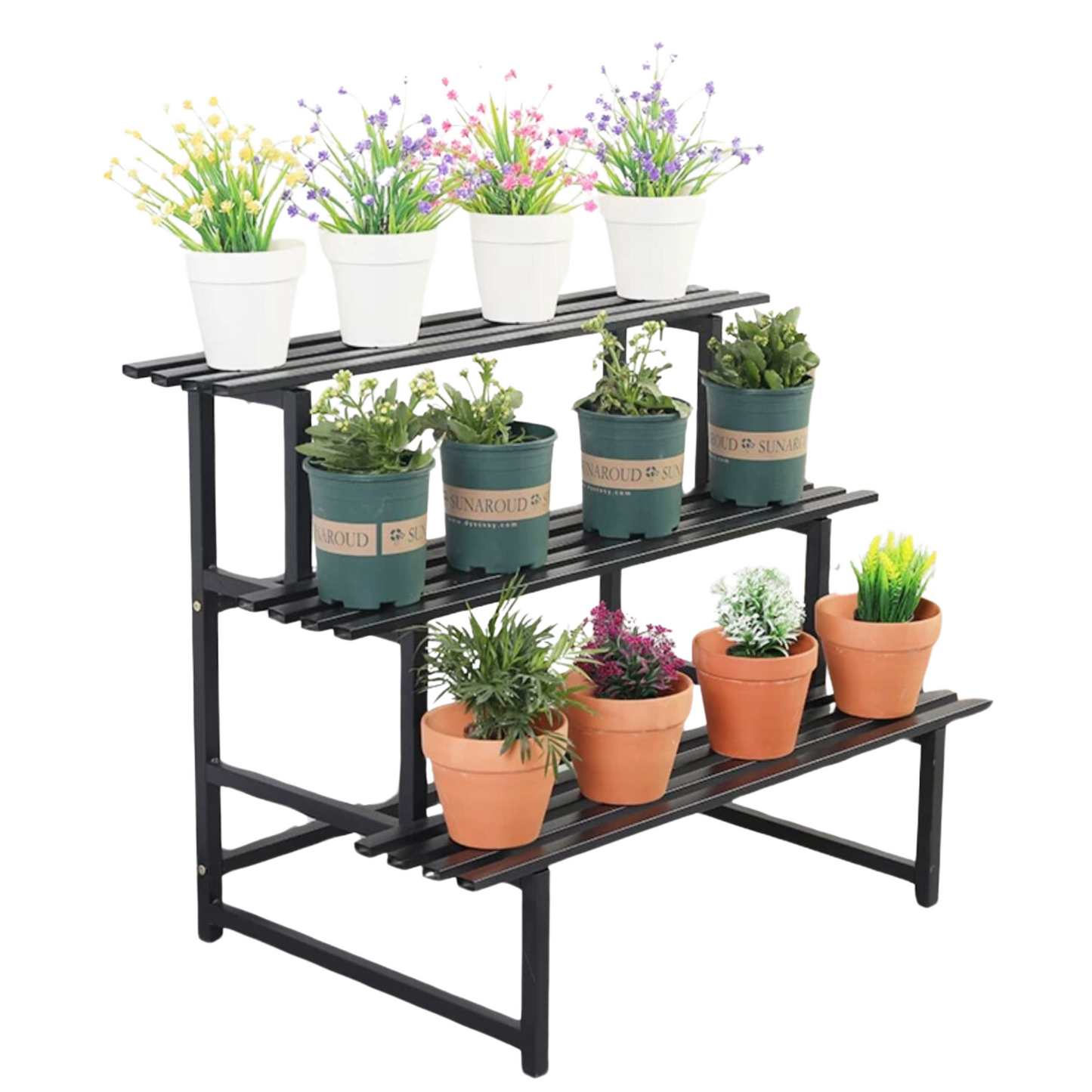 Stainless Steel Plant Rack Black 3 Tier