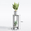 2 tier square plant rack Black