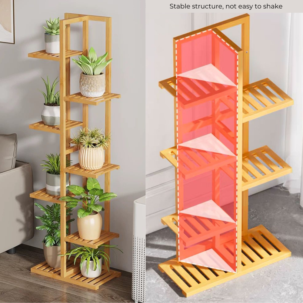 White Bamboo Plant Rack 142cm