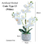 Artificial Orchid in Grey Cement Pot (38cm)