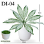 Artificial Fern Leaves in Plastic White Pot (34-36cm)