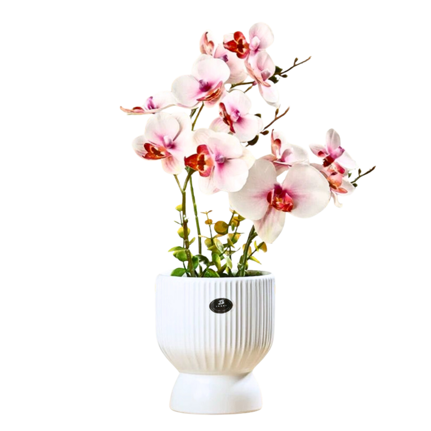 Artificial Pink Orchid in Roman Art Ceramic Pot (40cm)