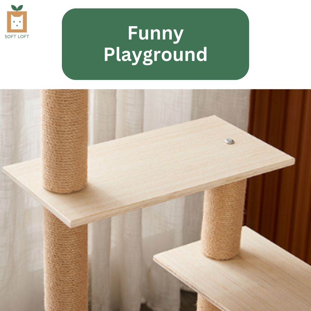 Wood and Sisal Cat Condo (116cm)