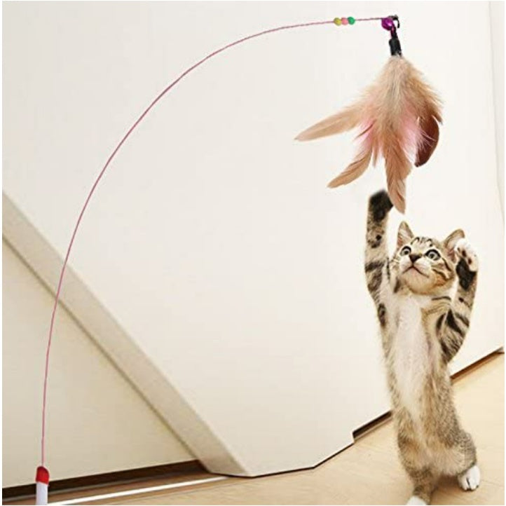 Cat Teasers Wand Toys with Feather