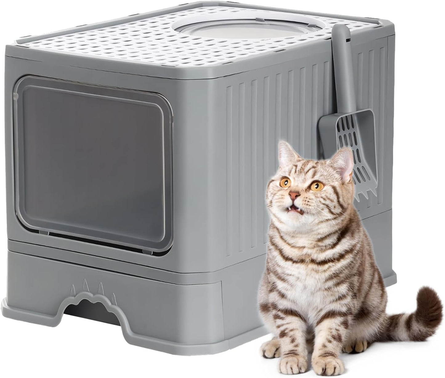 Foldable Enclosed Litter Box with Drawer(35cm)