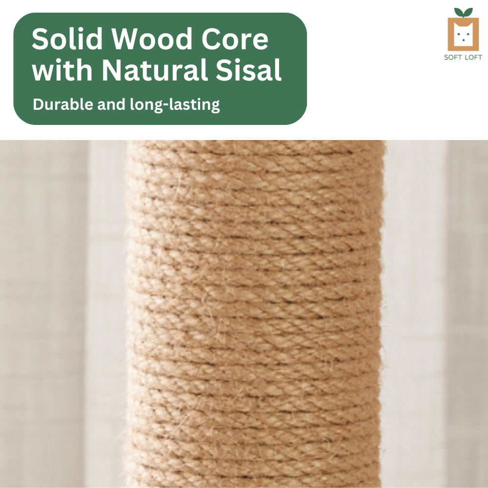 Wood and Sisal Cat Condo (116cm)