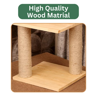 Wood and Sisal Scratcher Post (3 Tier)