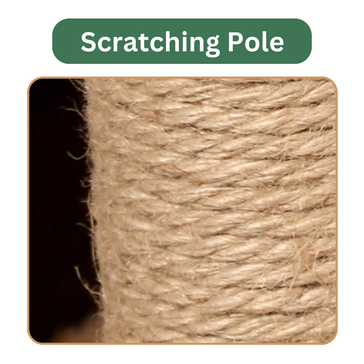 Wood and Sisal Scratcher Post (3 Tier)