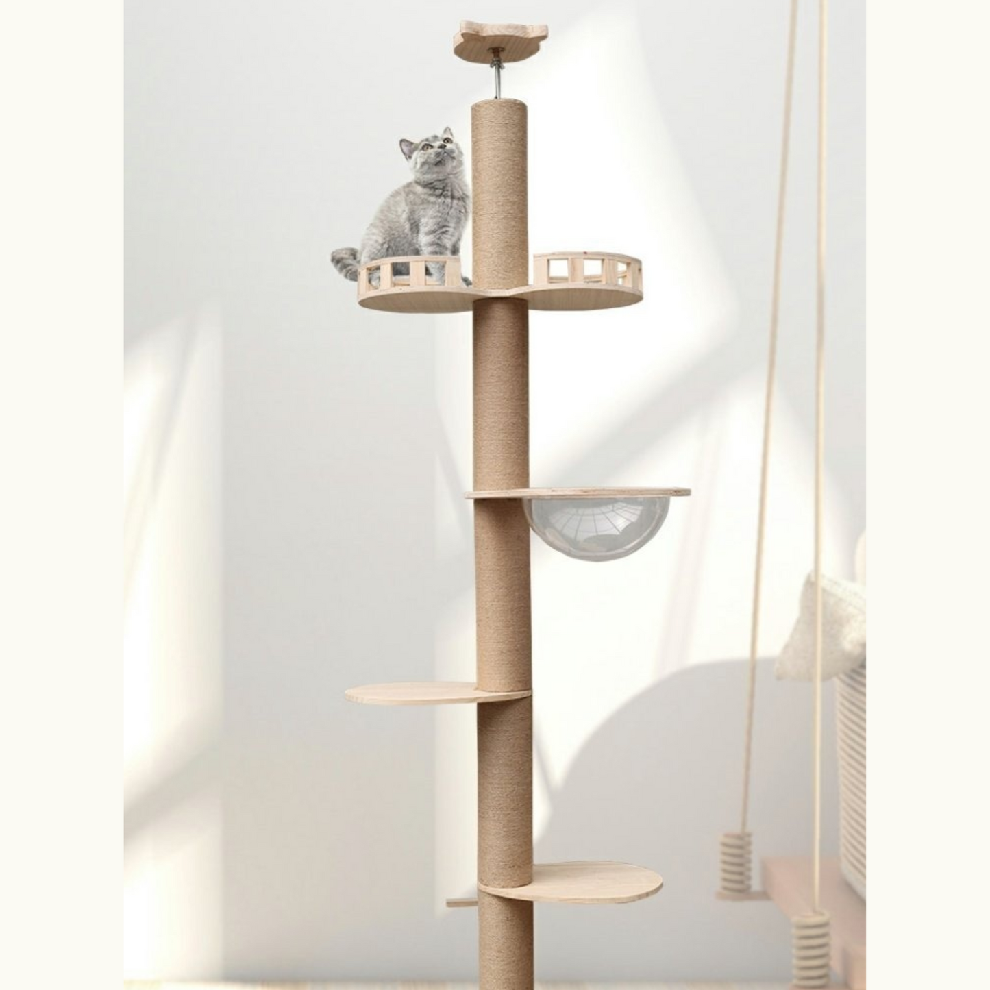 Wooden Ceiling Cat Condo (Multiple Heights)