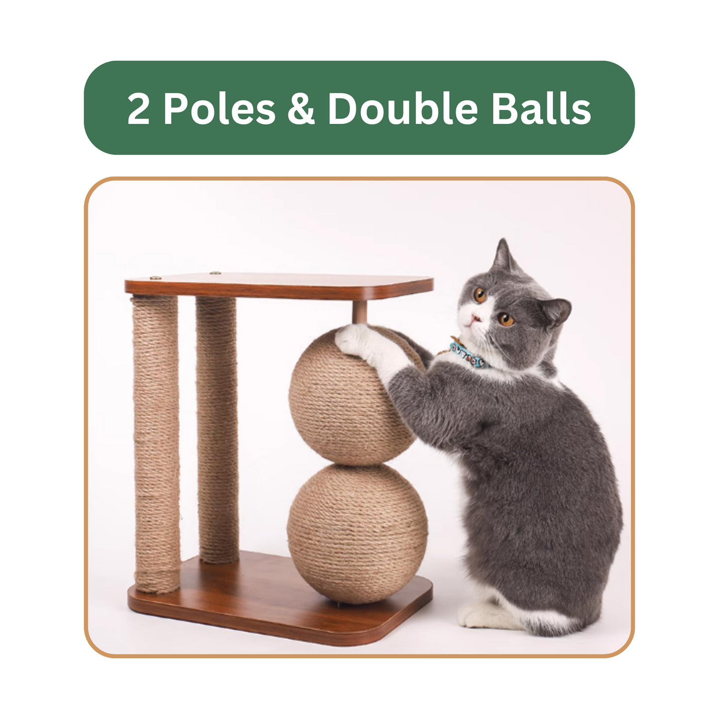 Scratcher Post - Double Ball (40cm)