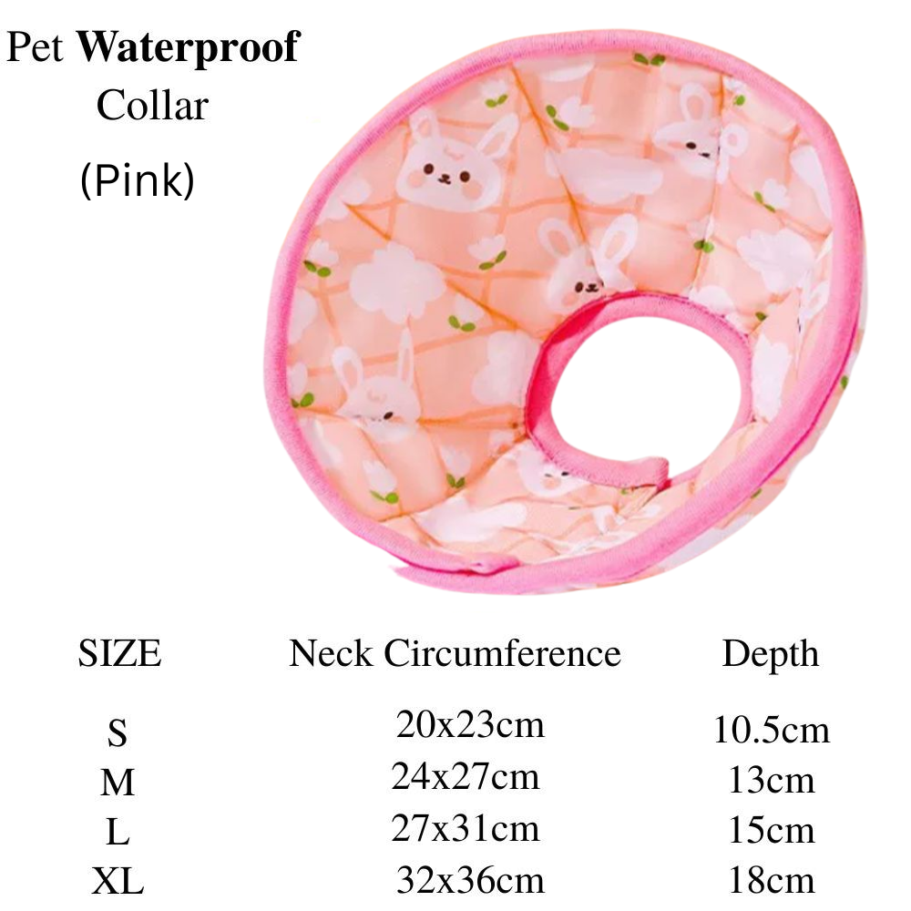 Waterproof Bunny Pattern Pet Collar (Pink)