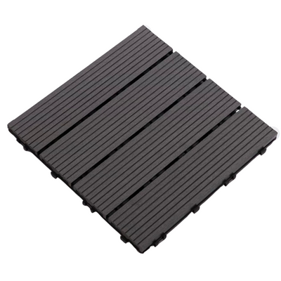 Wooden Plastic Interlocking Decking Tiles (Design 2 Black)