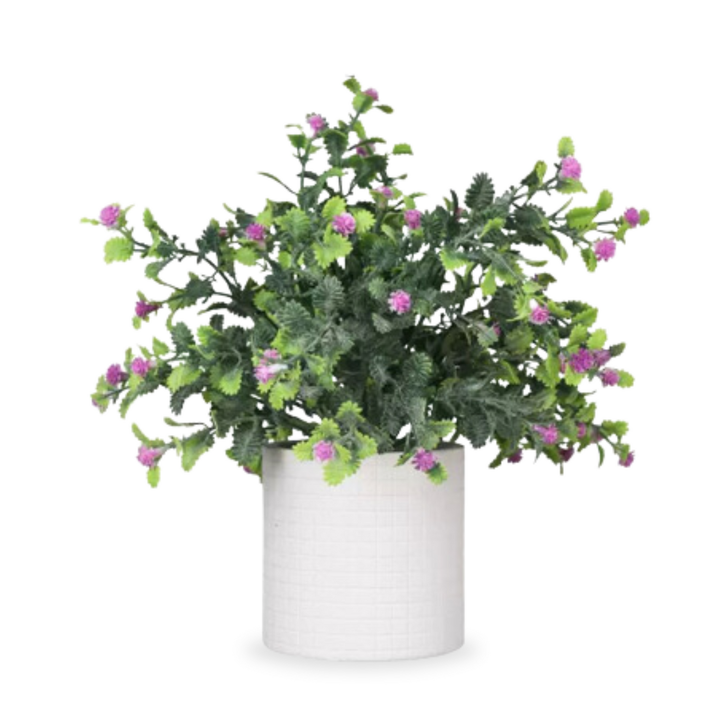 Artificial Small Purple Flower Table Plant in White Pulp Pot