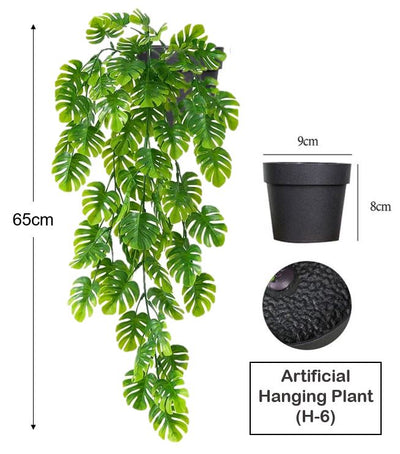 Artificial Hanging Plants In Black Pot (H-5)