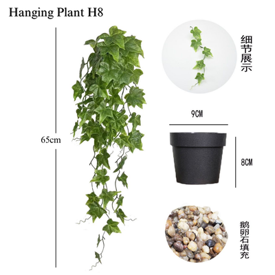 Artificial Hanging Common Ivy Plants In Black Pot H-8