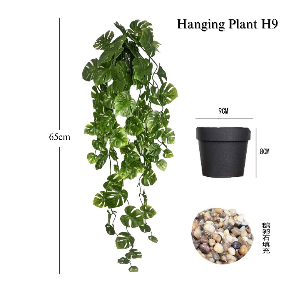 Artificial Hanging Plant in Black Pot