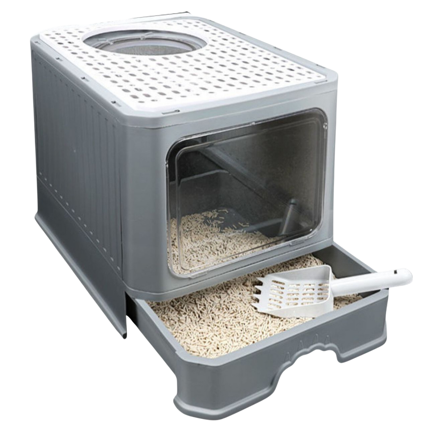 Foldable Enclosed Litter Box with Drawer(35cm)