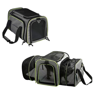 Extendable Mesh Shoulder Pet Carrier Bag - Green