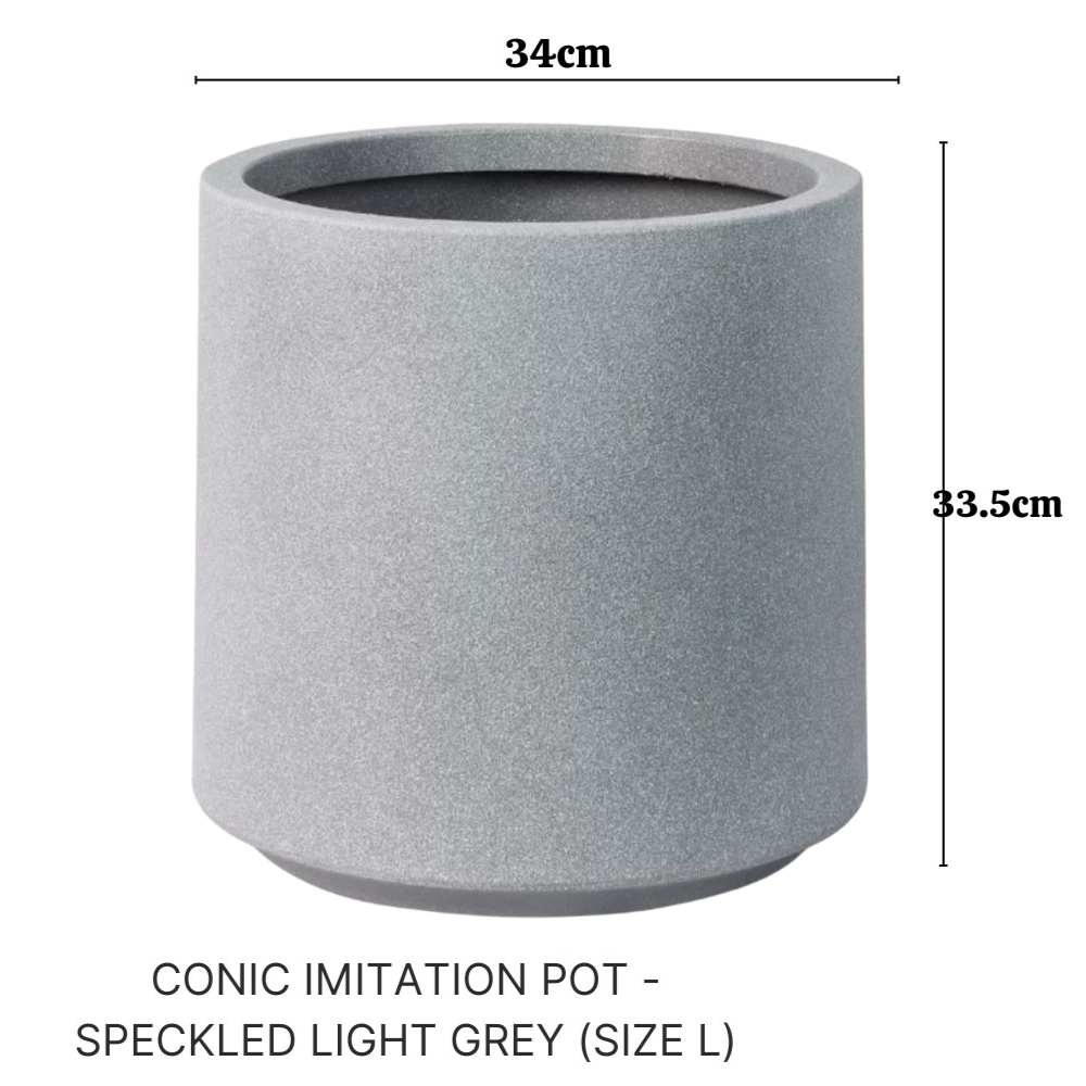 Imitation Round Plant Pot (Light Grey)