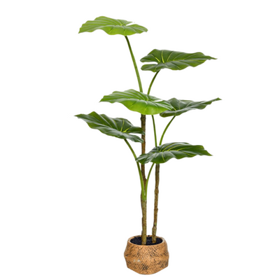 Artificial Medium Taro Plant - Light Stone pot (77cm)