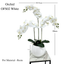 Artificial White Orchid in Elegant Resin Pot (80cm)