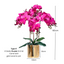 Artificial Purple Orchid (3/4 stalks) in Ceramic Gold Pot - (60cm)
