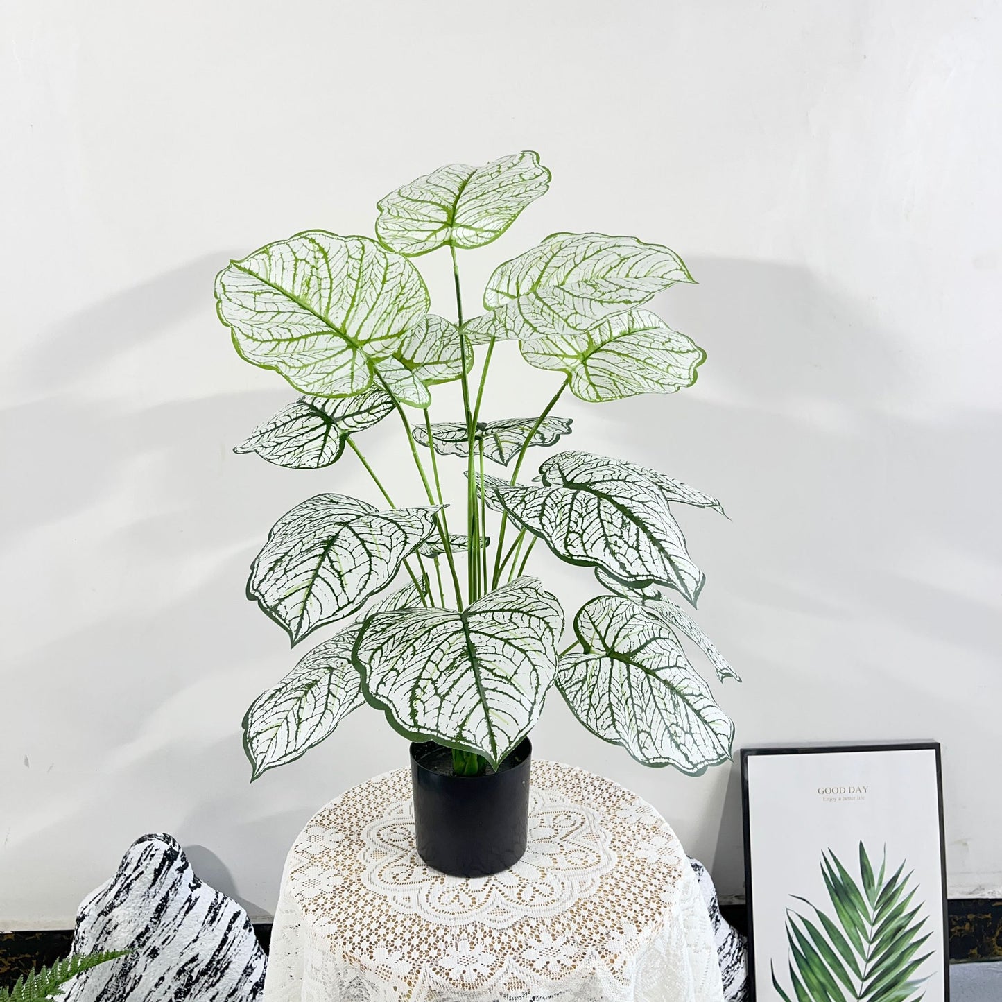 Artificial Pothos White Plant 75cm Tall