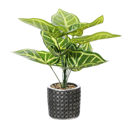 Artificial Small Potted Plant - Patterned Pot(37cm)