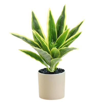 Artificial Small Potted Plant - White Pot (27 cm)
