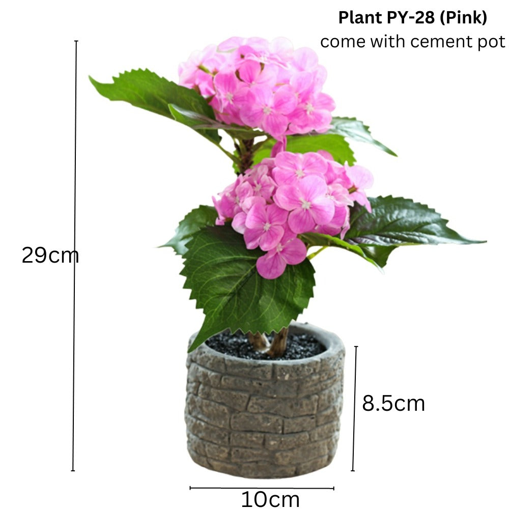 Artificial Small Potted Flower - Light Cement Pot (29cm)