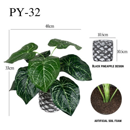 Artificial Small Potted Anthurium Plant- Pulp Pot (33cm)