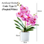 Artificial Purple White Orchid in Plastic White Pot (42cm)