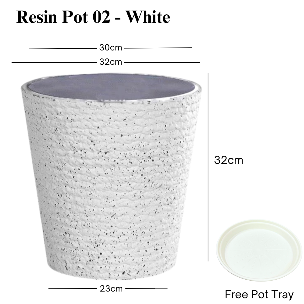 Thick Resin Cylindrical Pot (Grey)