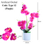 Artificial Orchid in White Plastic Pot - Pink/White/Purple (40cm)