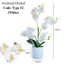 Artificial Orchid in White Plastic Pot - Pink/White/Purple (40cm)