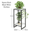 2 tier square plant rack Black