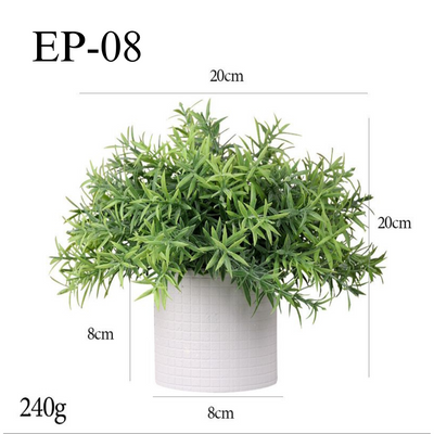 Artificial Small Rosemary Table Plant in White Pulp Pot