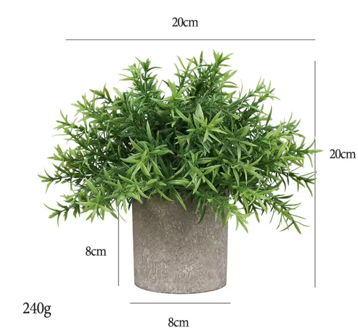 Artificial Small Table Plant in Pulp Pot